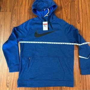 Nike Men's Royal Blue Hoodie with Black Logo NWT size large Athleisure wear.